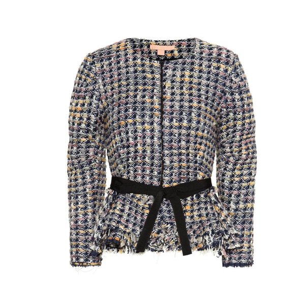 Brock Collection Panicucci Plaid Peplum Tweed Jacket - Picture 1 of 9